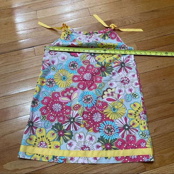 Hanna Andersson Girls Floral Summer Dress Size 130 / 8 Y Shoulder Tie A-Line EUC - Picture 6 of 8